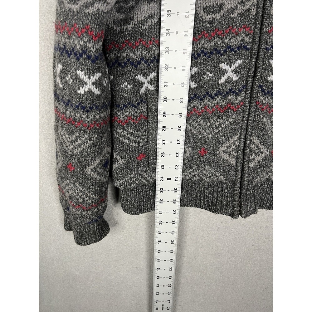 Vintage LL Bean Lambswool Sherpa Lined Sweater Jacket Mens Size S - Picture 5 of 8